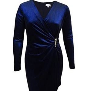 Navy Velvet Calvin Klein Dress